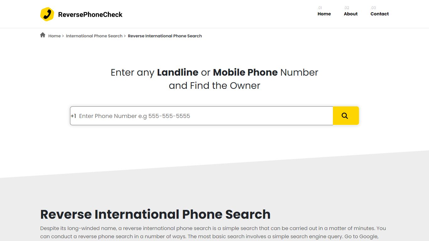 Reverse International Phone Search - ReversePhoneCheck